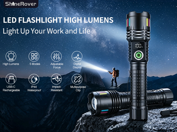 RECHARGEABLE LED FLASHLIGHTS HIGH LUMENS