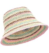Zylioo XXL Straw Bucket Hats,Large Summer Travel Hats,S M Shapeable Wide Brim UPF 50 Beach Sun Ha...