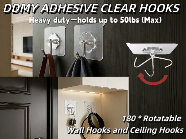 Adhesive hooks