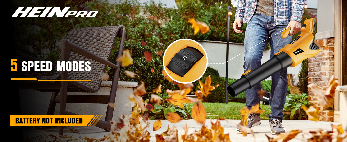 5 speed modes cordless leaf blower compatible with DEWALT 20V battery