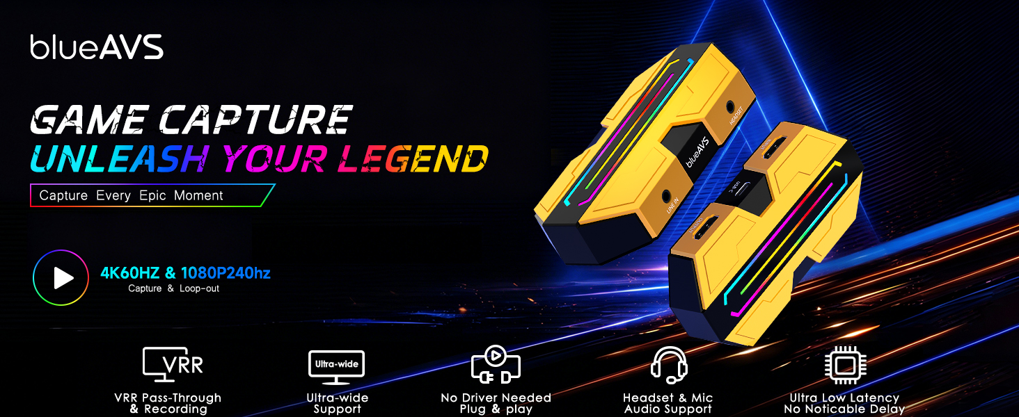 streaming and recording device supports 4K60Hz capture and loop-outp.