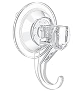 VIS'V Suction Cup Hooks, Small Clear Shower Suction Hooks Heavy Duty Vacuum Suction Cups with Hoo...