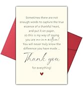 Lovely Thank You Card for Friend, Appreciation Card for Boss Coworker Teacher Mentor, Sweet Frien...