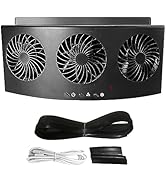 YOMTOVM Car Window Exhaust Fan, Vehicle Ventilator Radiator Cooling Amplifier Fans Window Vent Ra...