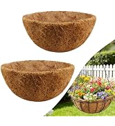 Etnorsu 2pcs 20 inch Coco Liners for Hanging Baskets, Hanging Nut Pot Coconut Basket Liners Pot M...