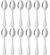 VIVANI 12-Piece 6.1 Inches Teaspoons Set, Stainless Steel Tea Spoons, Dessert Spoons Silverware, ...