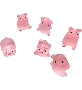 5Pcs Cute Pink Piggy Figures Car Dashboard Ornament Pig Figurine Ornament Resin Cute Pig Desktop ...