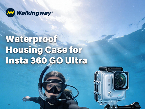 Walking Way Waterproof Case for Insta360 Go Ultra, Anti-Fog Underwater Camera Housing