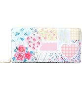 Sunwel Fashion Floral Clutch Wallet for Women Vintage Patchwork Ditsy Flowers Zipper Around Credi...