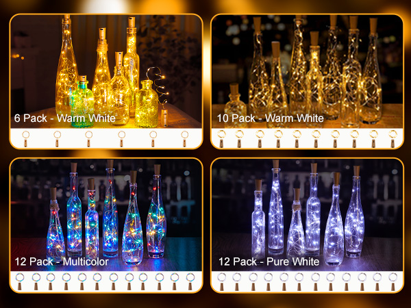 Brightown Wine Bottle Lights with Cork