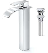 RUACQ Vessel Sink Faucet,Tall Waterfall Bathroom Faucets for 1 or 3 Hole,Single Handle with 304 S...