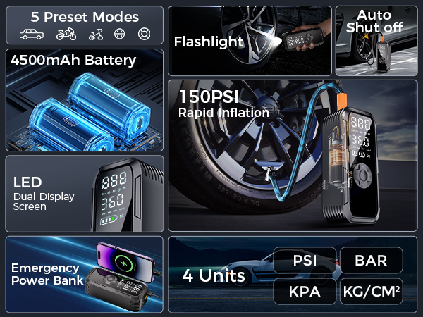 Tire Inflator Portable Air Compressor