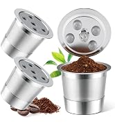 Stainless Steel Reusable K Cups for K eurig Supreme & Supreme Plus, Reusable K Cups Five Hole Uni...