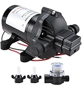 Amarine Made RV Water Pump 12V Water Pressure Pump Self Priming Diaphragm Pump 10.6 LPM 2.8 GPM 4...