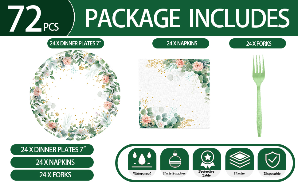 Floral Paper Plates and Napkins