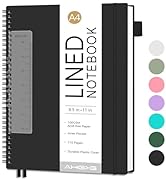 AHGXG Lined Spiral Notebook 8.5" x 11", A4 Large Notebook Journal for Women Men, 110 Numbered Pag...