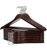 StorageWorks Wooden Suit Hanger, Heavy Duty Clothes Hangers 20 Pack, Light Walnut Color, Natural ...