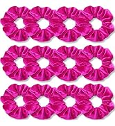 IVARYSS Hot Pink Scrunchies, Premium Velvet Soft Hair Scrunchy, Solid Colors Thick Elastic Bands,...