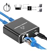 Pushua Gigabit Ethernet Splitter 1 to 2 High Speed(2 Devices Simultaneously Networking), 1000Mbps...