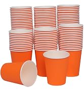Sveikie 120 Pack 9 Ounces Leak-Proof Disposable Orange Paper Cups for Hot/Cold Coffee, Tea, Bever...