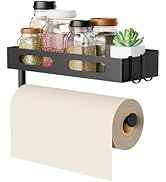 Paper Towel Holder Wall Mount for Kitchen, Paper Towel Holder with Shelf for Bathroom, RV Paper T...