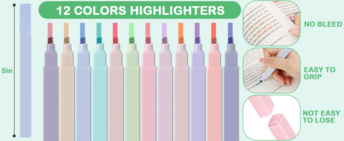school supplies aesthetic stationery set pencil case pouch marker highlighters erasers sticky note