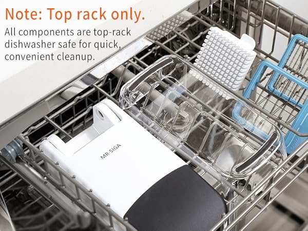 Note: Top rack only.