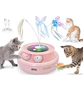 ORSDA 3-in-1 Cat Toys Rechargeable, Interactive Cat Toys for Indoor Cats Automatic Kitten Toy, Mo...