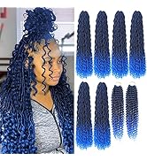 8 Packs New Goddess Locs Crochet Hair 22 inch Blue River Locs Crochet Hair Faux Locs Crochet with...