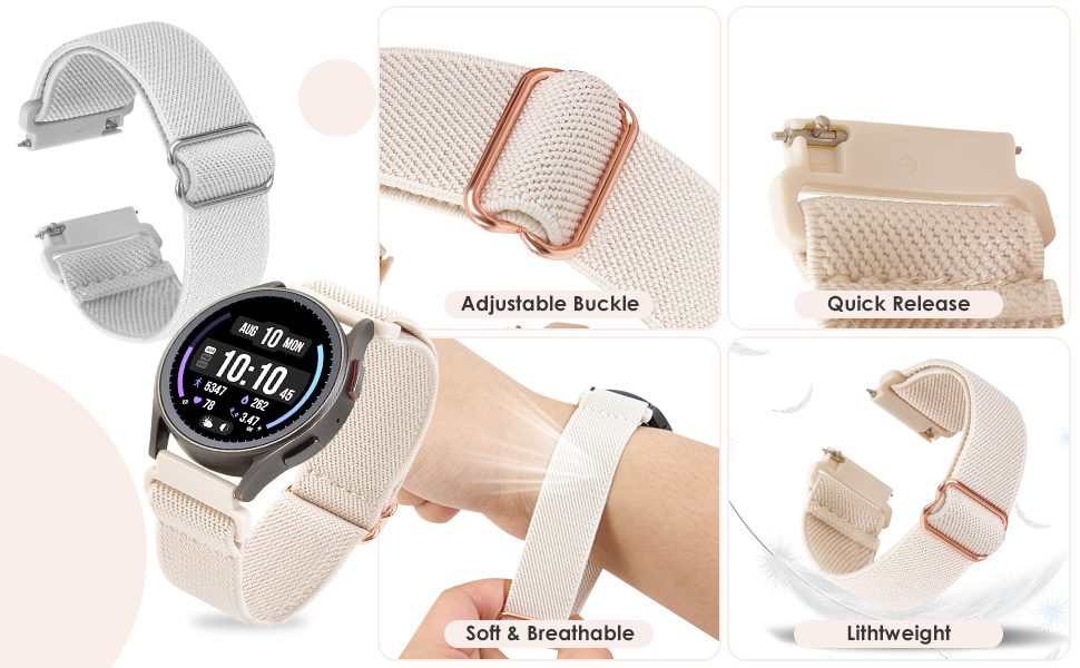 SIMYYO Nylon Watch Bands, Quick Release Watch Straps for Men, Stretchy Sport Replacement Strap 18mm