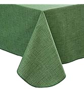 LIBERECOO Vinyl Tablecloth with Flannel Backing Waterproof Oil-Proof Plastic Table Cloth Wipeable...