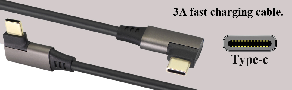 90 Degree Gen 2 (10Gbps) USB 3.1 Type C Male Cable(3A)