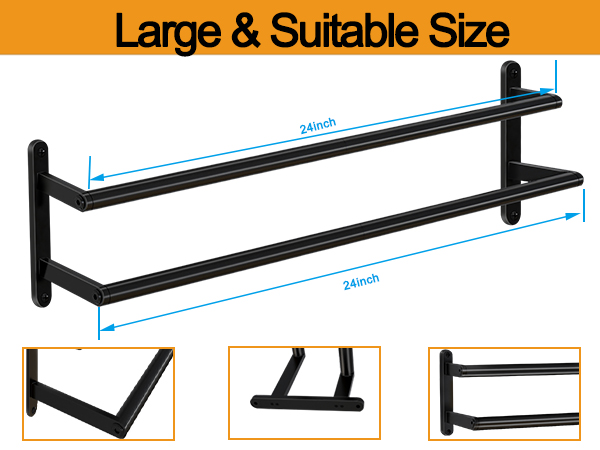 matte black double towel rack