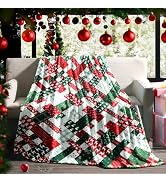 Christmas Blankets, Cozy Soft Christmas Plaid Throw Blanket for Couch Sofa Xmas Plush Blankets an...