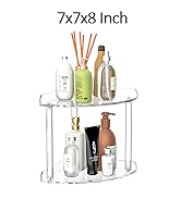 Sezanrpt 2 Tier Countertop Corner Organizer Shelf 7x7x8 Inch, Acrylic Bathroom Organizer Corner S...