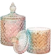 rejomiik 2 Pack Qtip Holder Glass Bathroom Accessories Vanity Organizers and Makeup Storage for C...