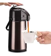 PARACITY Upgraded Airpot Coffee Carafe with Double Pump 84oz/2.5L Stainless Steel Drink Dispenser...