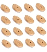 DOITOOL 16 Pcs 70mm Bamboo Lids for Glass Cups, Regular Mouth Mason Jar Lids with Straw Hole, Woo...
