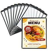 FLKQC Tech Menu Covers, Restaurant Menu Cover Fits 8 1/2" x 11" Paper, 10 Pack Menu Holder (1 Page)