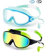 WIN.MAX Swimming Goggles 2 Pack Anti Fog Anti UV Clear View for Men Women Boys Girls,Swim Goggles...