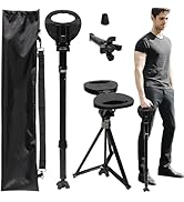 ALEVMOOM Folding Walking Cane with seat for Men & Women,2-in-1 Adjustable Portable Cane Chair,Wal...
