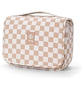 Narwey Small Hanging Travel Toiletry Bag for Traveling Women, Checkered Travel Bag for Toiletries...