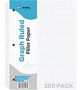 Emraw 4-1" Filler Paper Quad Ruled Loose Leaf Filler Papers Comes with a 3 Hole Punch Perfect for...