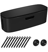 Cable Management Box - Large Cord Organizer Box to Hide Power Strip & Under Desk, TV Computer Wir...