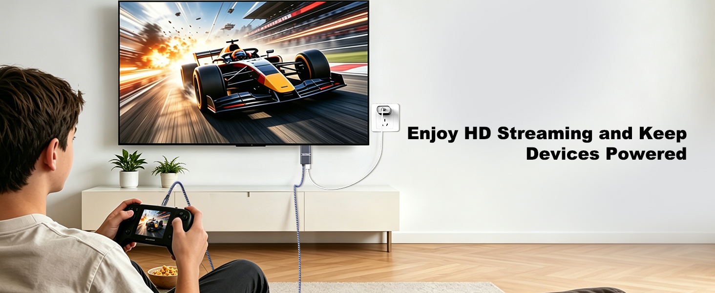 USB C to HDMI Cable Adapter with 240W PD Fast Charging Port,8K@60HZ,4K@120Hz,Thunderbolt 5/4/3