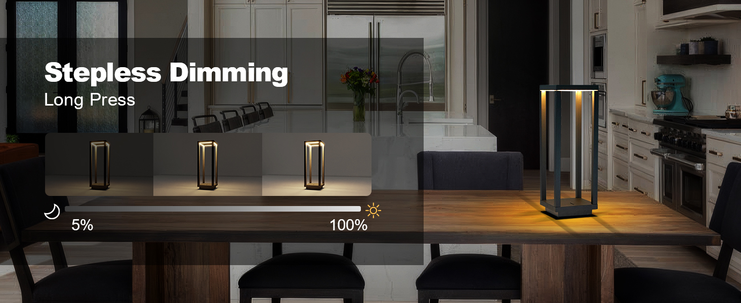 Stepless Brightness Adjustable Cordless Lamps