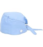 TENDYCOCO Button Work Hat Scrub Caps Hair Covers for Women Hat with Hair for Men Mens Scrub Cap A...