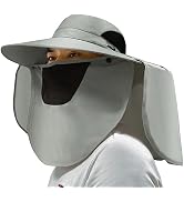 Fishing-Sun Hat Men UV-Protection Neck-Flap - Bucket Hat with Removable Face Cover & Neck Flap Wi...