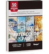 Tlenpo Watercolor Paper Pad, 8.5"x11" in Water Color Paper, 110lb/230gsm, Cold Press & Acid-Free,...