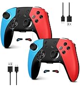 AceGamer 2 Pack Wireless Controller for Nintendo Switch/Lite/OLED, Hall Effect Joystick for Switc...